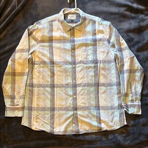 Men's Classic Plaid Button-Down Shirt - Blue and Gray